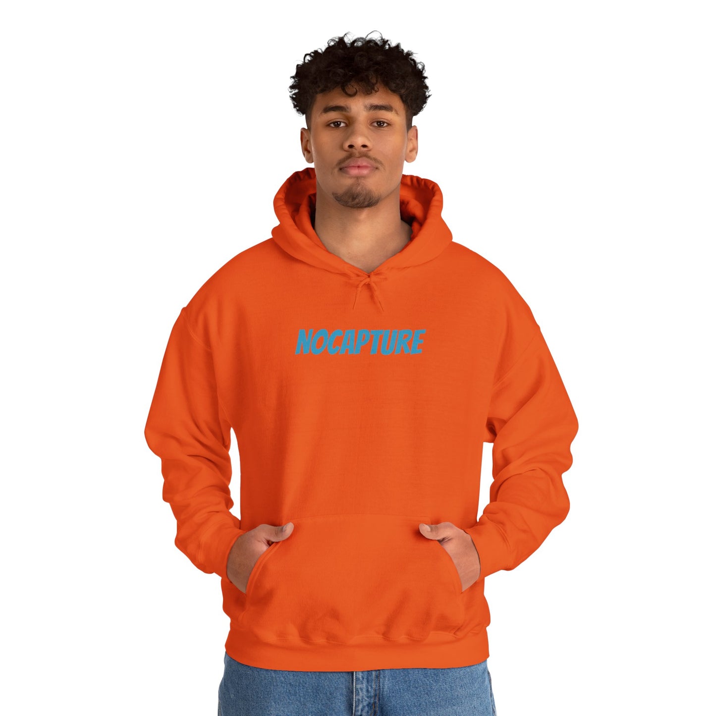 Unisex Heavy Blend™ Hooded Sweatshirt - Cozy Streetwear Baby Blue Logo front and back