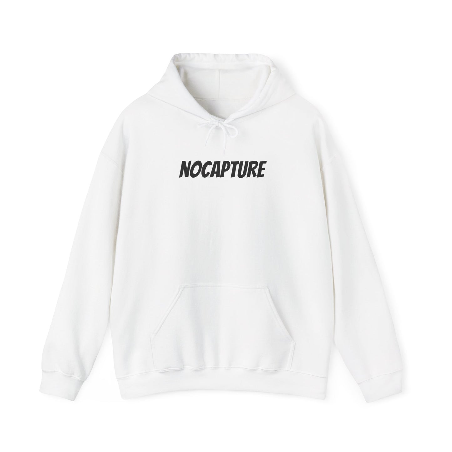 NOCAPTURE Unisex Heavy Blend™ Hooded Sweatshirt - Cozy Streetwear black Logo front and back