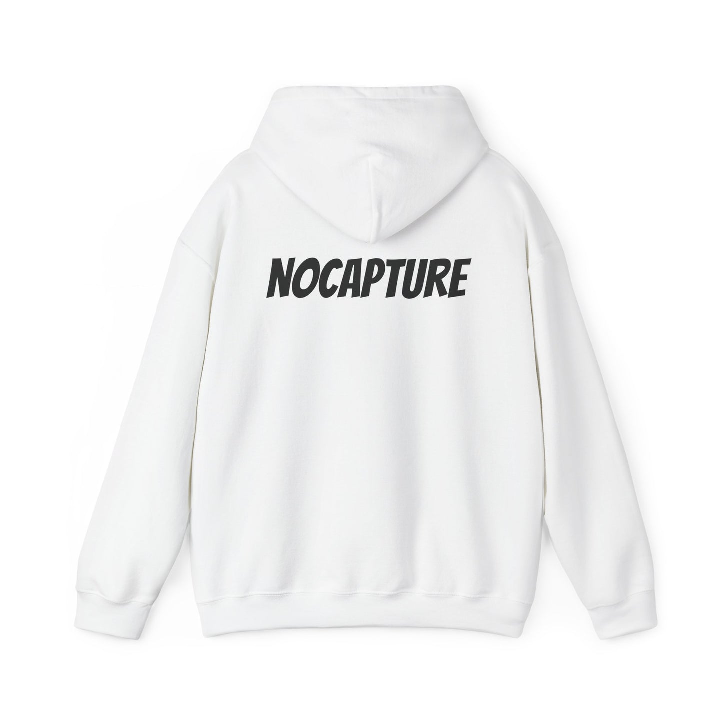 NOCAPTURE Unisex Heavy Blend™ Hooded Sweatshirt - Cozy Streetwear black Logo front and back