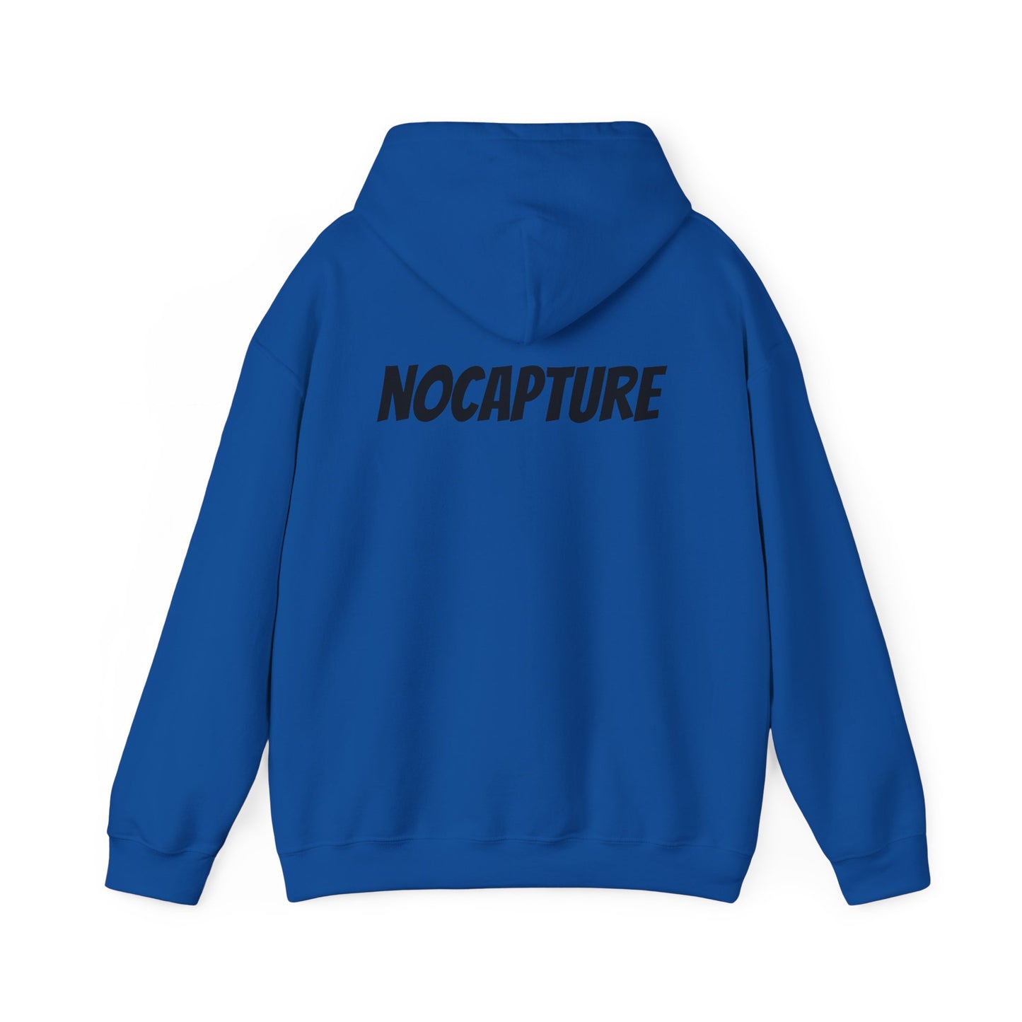 NOCAPTURE Unisex Heavy Blend™ Hooded Sweatshirt - Cozy Streetwear black Logo front and back