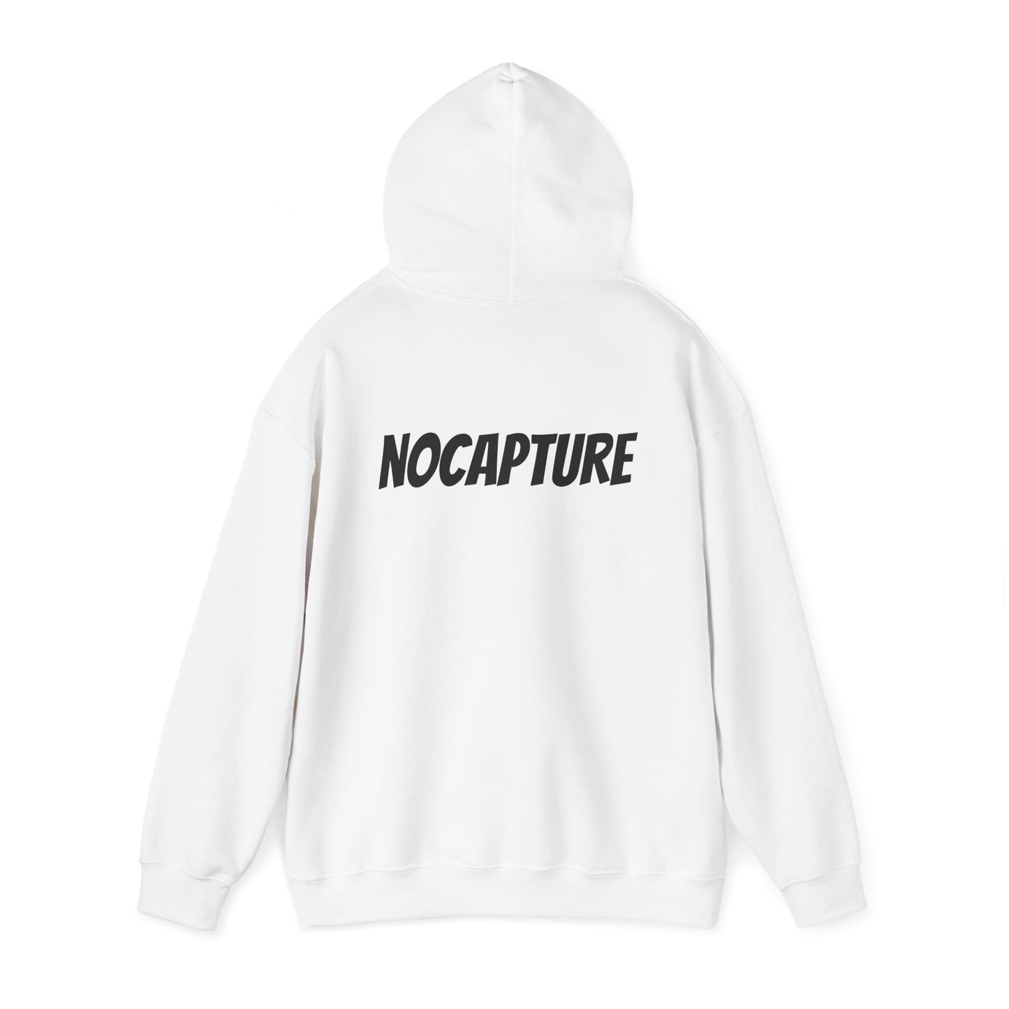 NOCAPTURE Unisex Heavy Blend™ Hooded Sweatshirt - Cozy Streetwear black Logo front and back