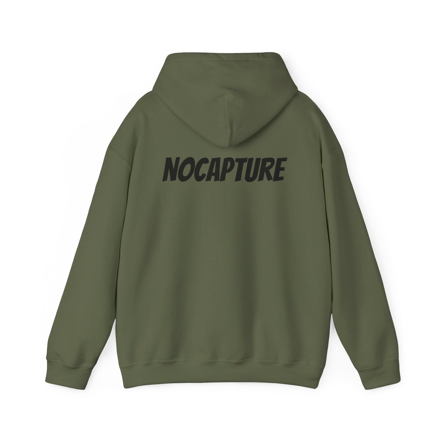 NOCAPTURE Unisex Heavy Blend™ Hooded Sweatshirt - Cozy Streetwear black Logo front and back