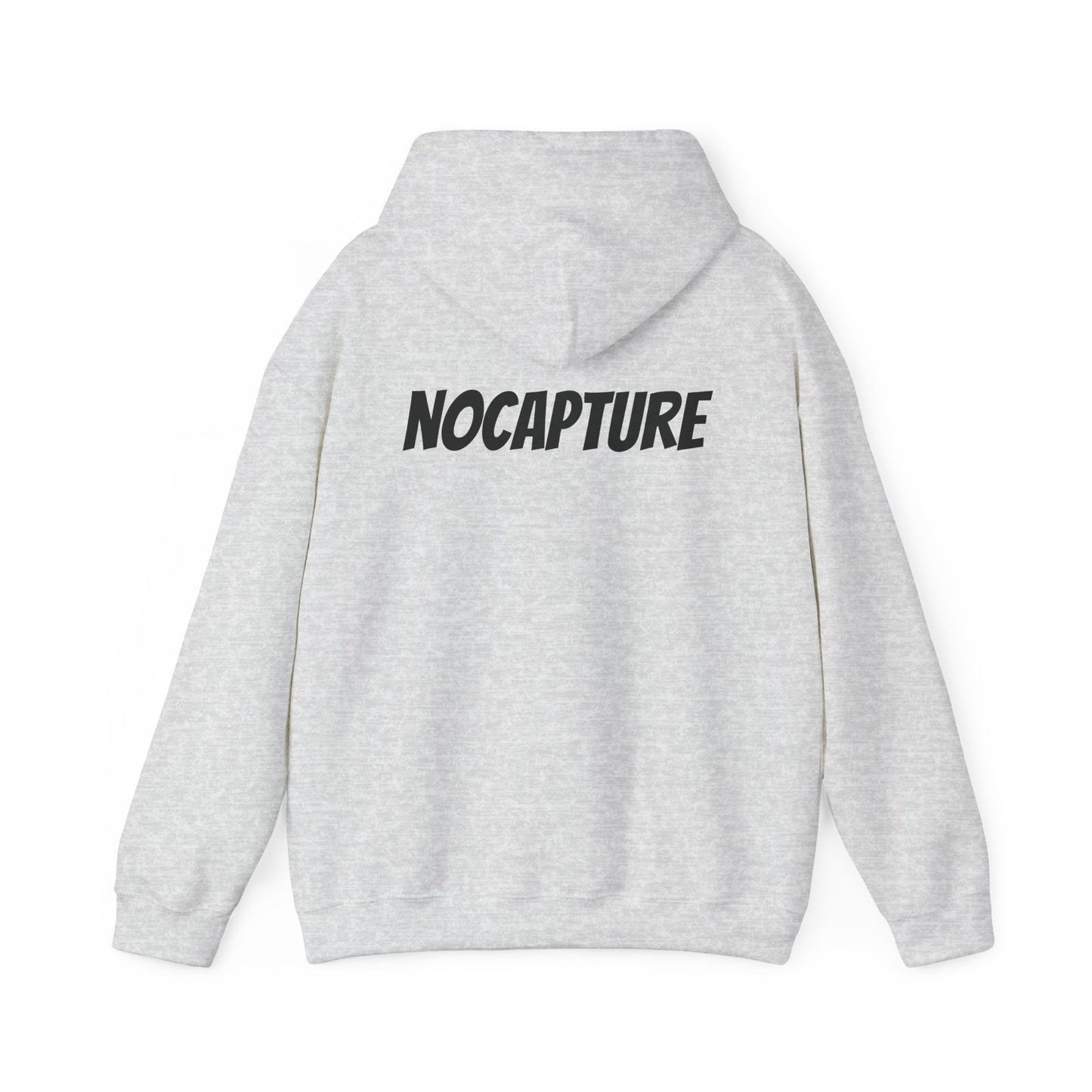 NOCAPTURE Unisex Heavy Blend™ Hooded Sweatshirt - Cozy Streetwear black Logo front and back