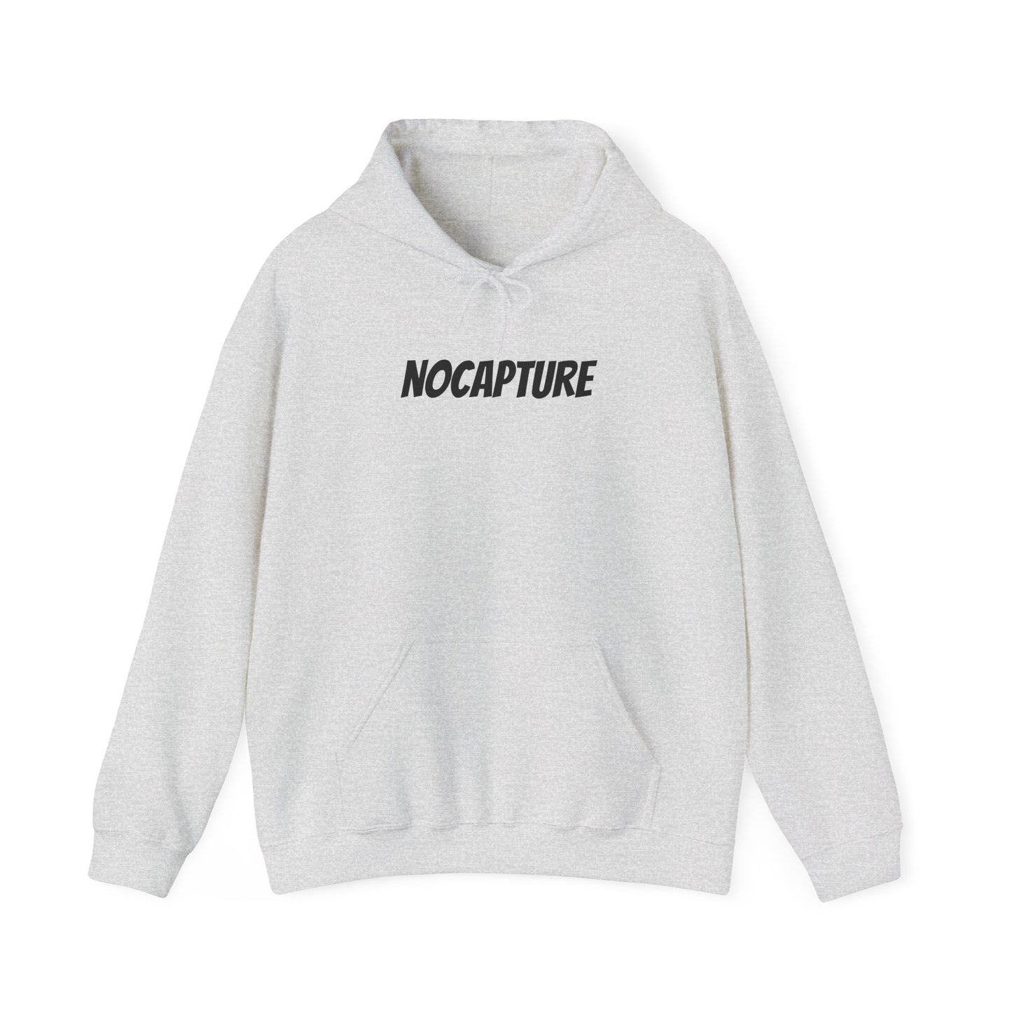 NOCAPTURE Unisex Heavy Blend™ Hooded Sweatshirt - Cozy Streetwear black Logo front and back