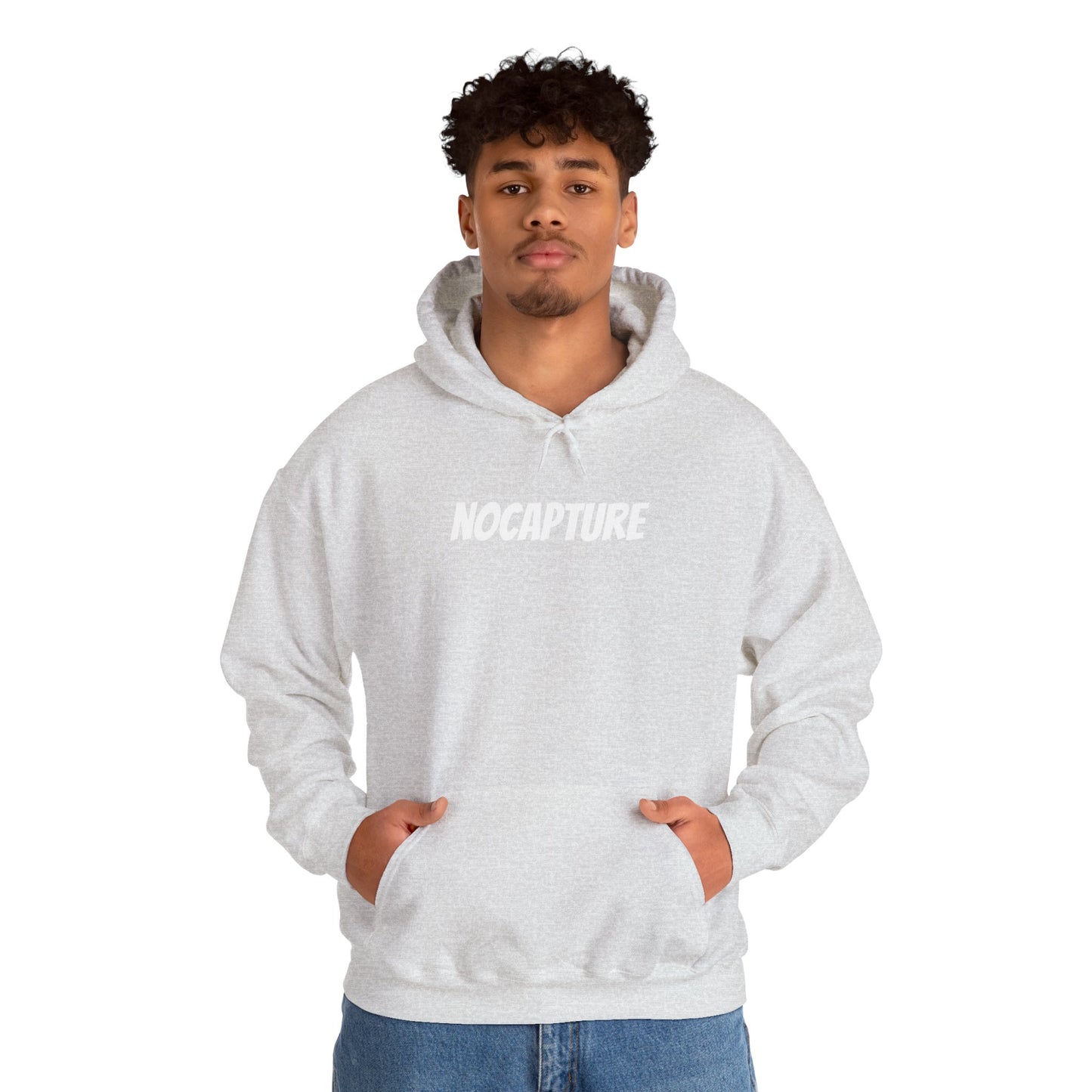 Unisex Heavy Blend™ Hooded Sweatshirt - Cozy Streetwear White Logo front and back