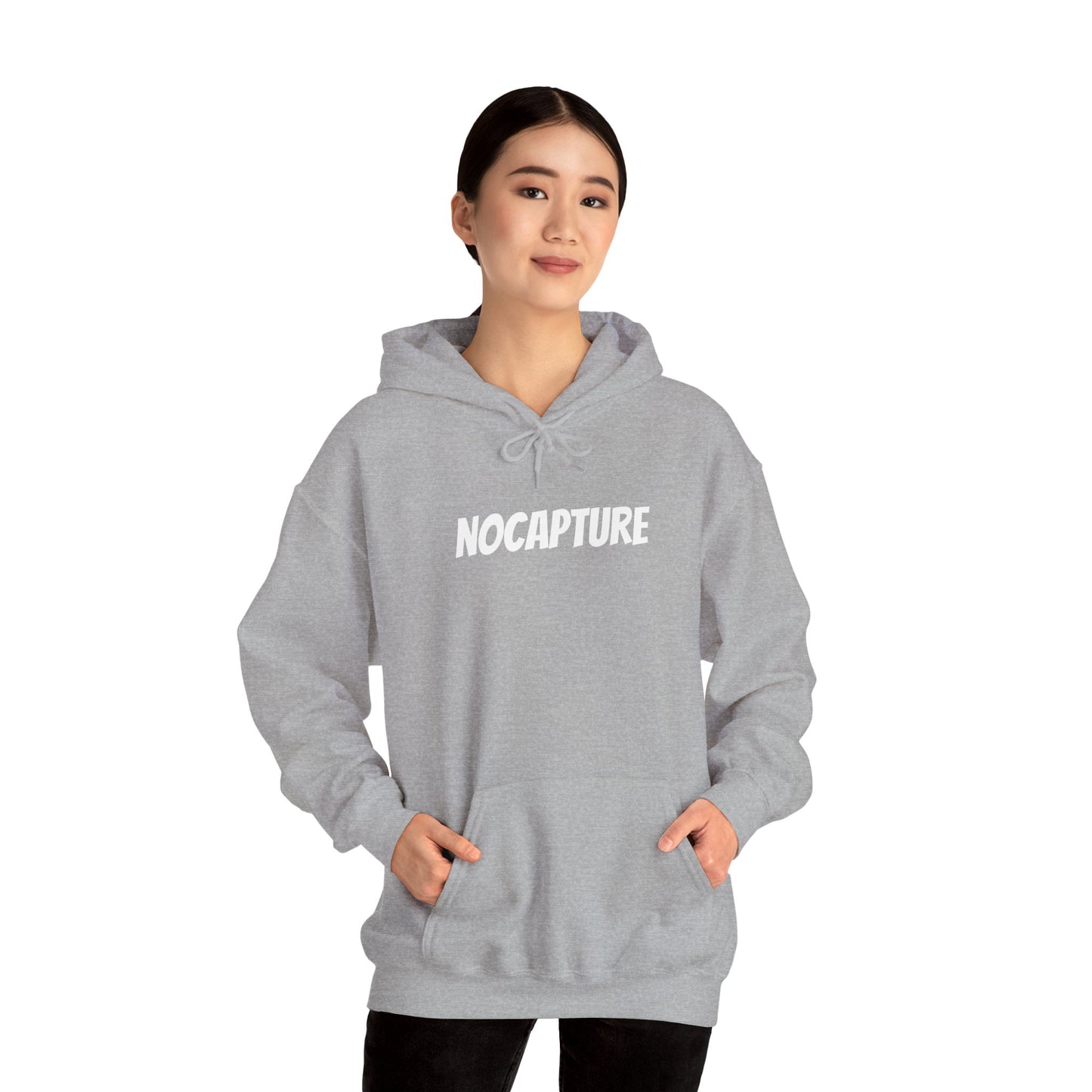 Unisex Heavy Blend™ Hooded Sweatshirt - Cozy Streetwear White Logo front and back