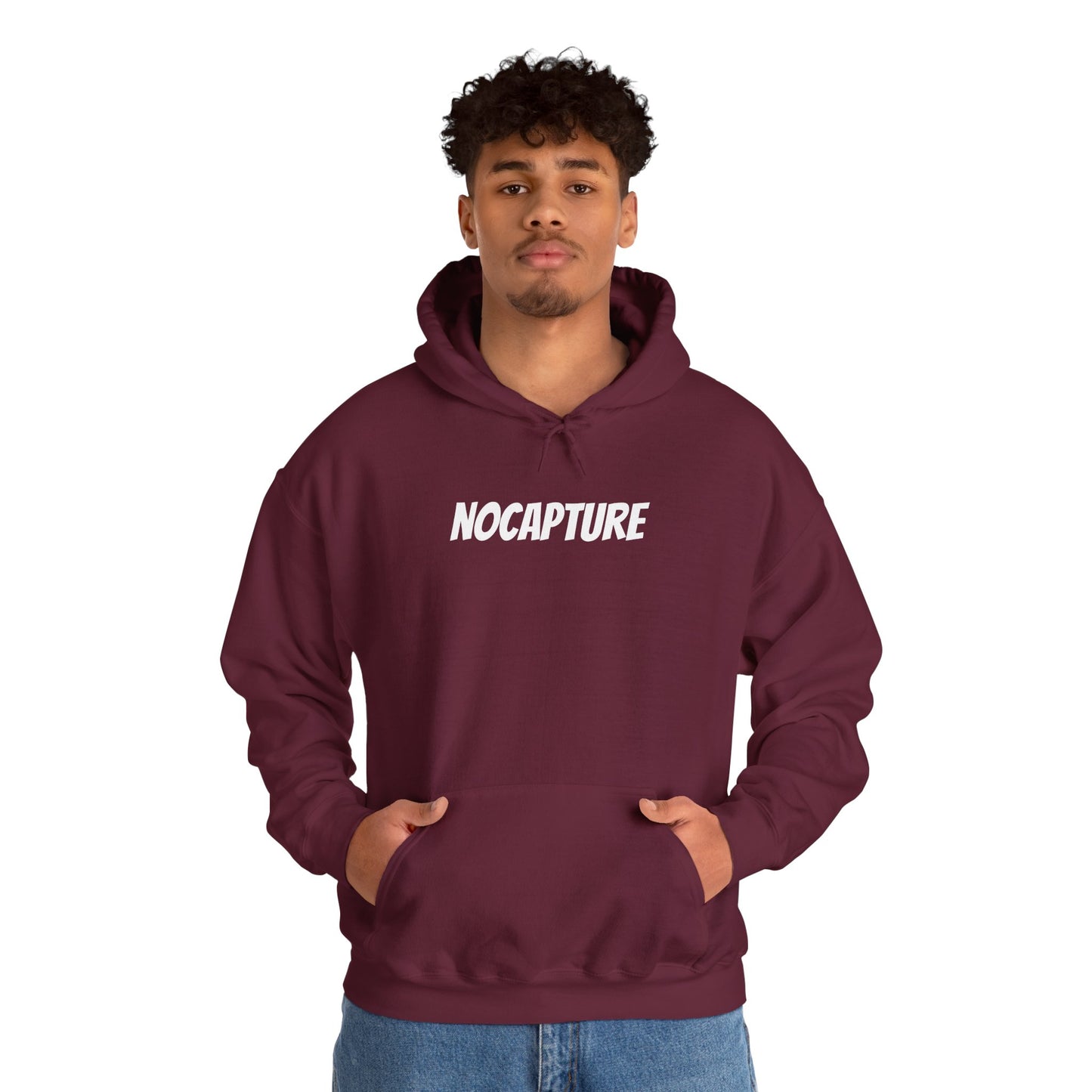 Unisex Heavy Blend™ Hooded Sweatshirt - Cozy Streetwear White Logo front and back
