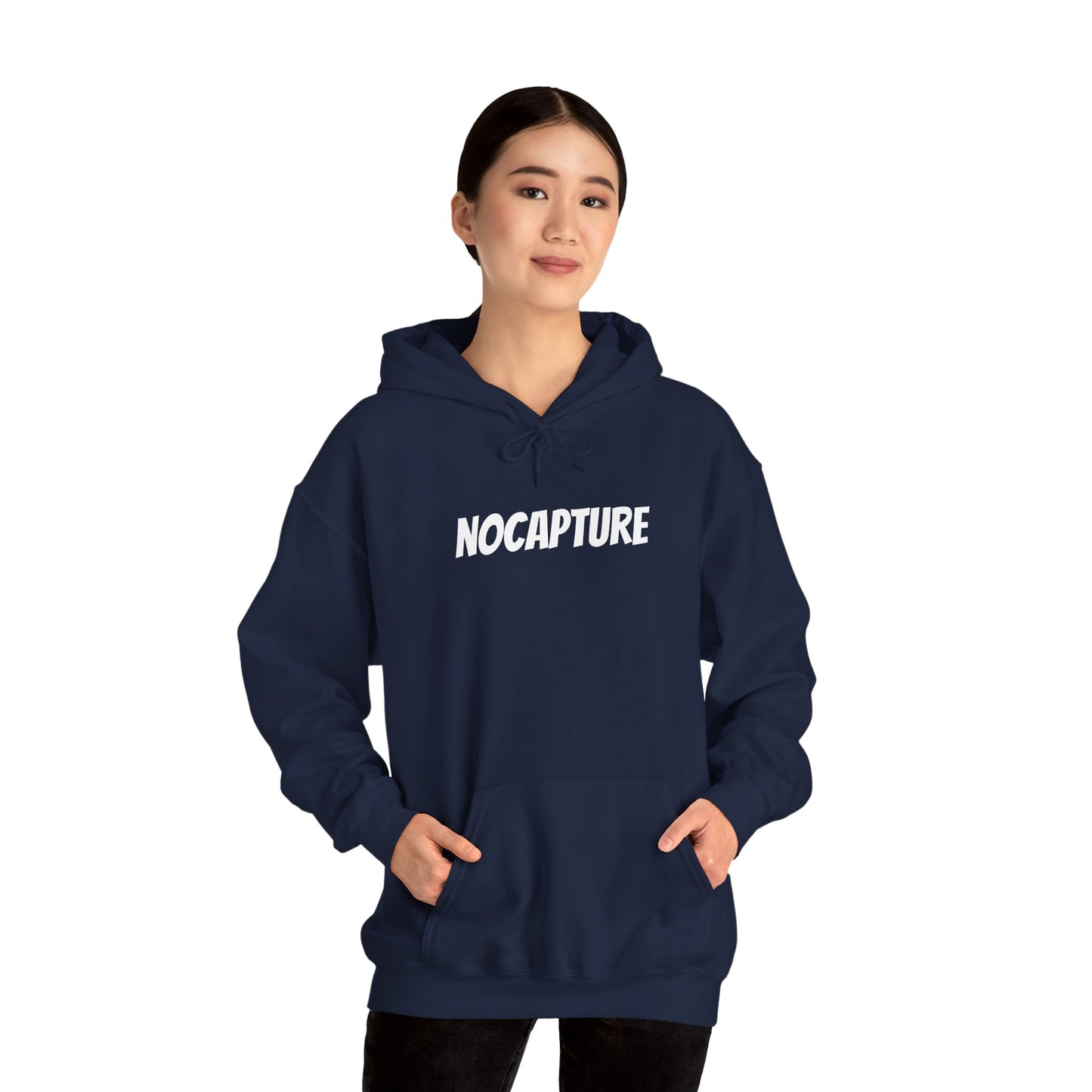 Unisex Heavy Blend™ Hooded Sweatshirt - Cozy Streetwear White Logo front and back