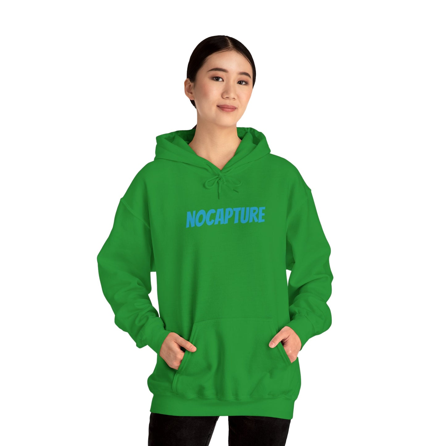 Unisex Heavy Blend™ Hooded Sweatshirt - Cozy Streetwear Baby Blue Logo front and back
