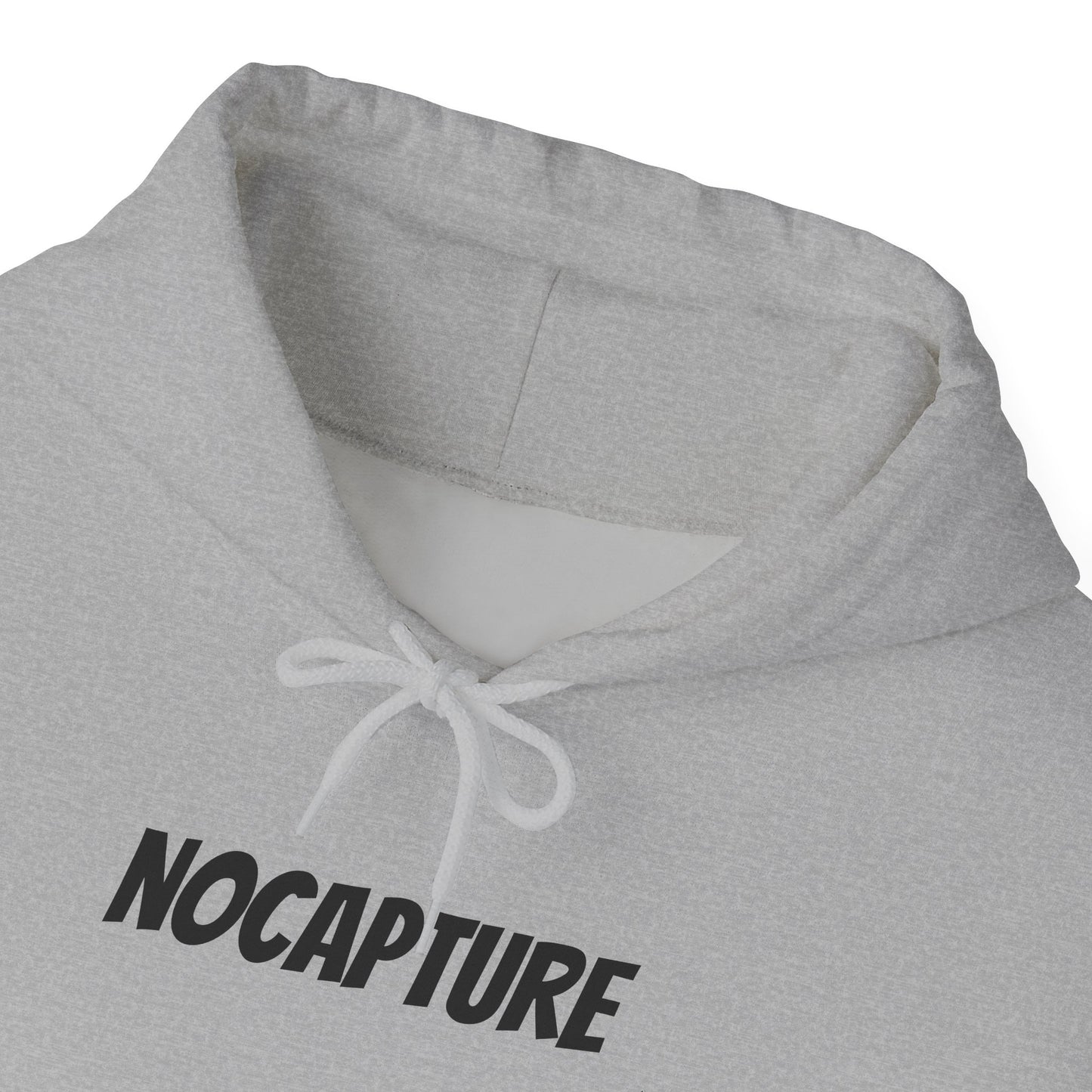 NOCAPTURE Unisex Heavy Blend™ Hooded Sweatshirt - Cozy Streetwear black Logo front and back