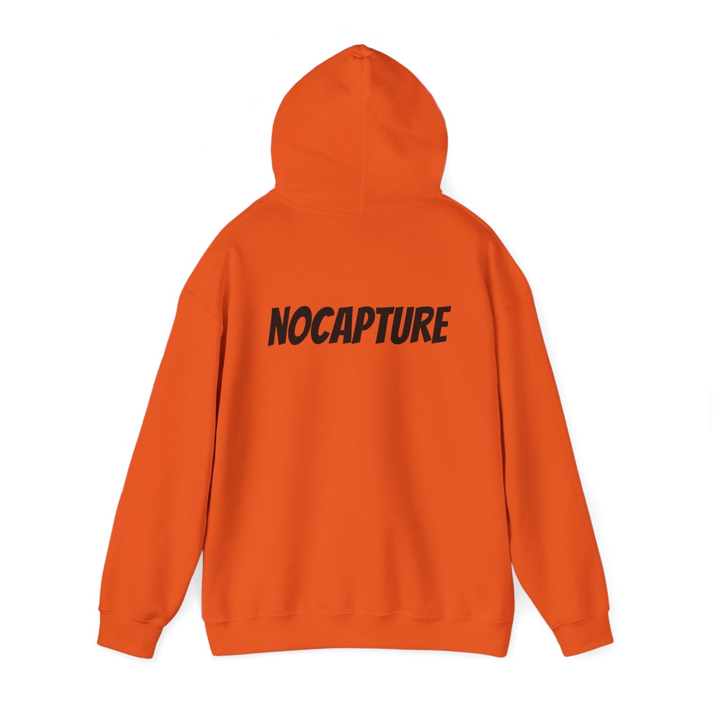 NOCAPTURE Unisex Heavy Blend™ Hooded Sweatshirt - Cozy Streetwear black Logo front and back