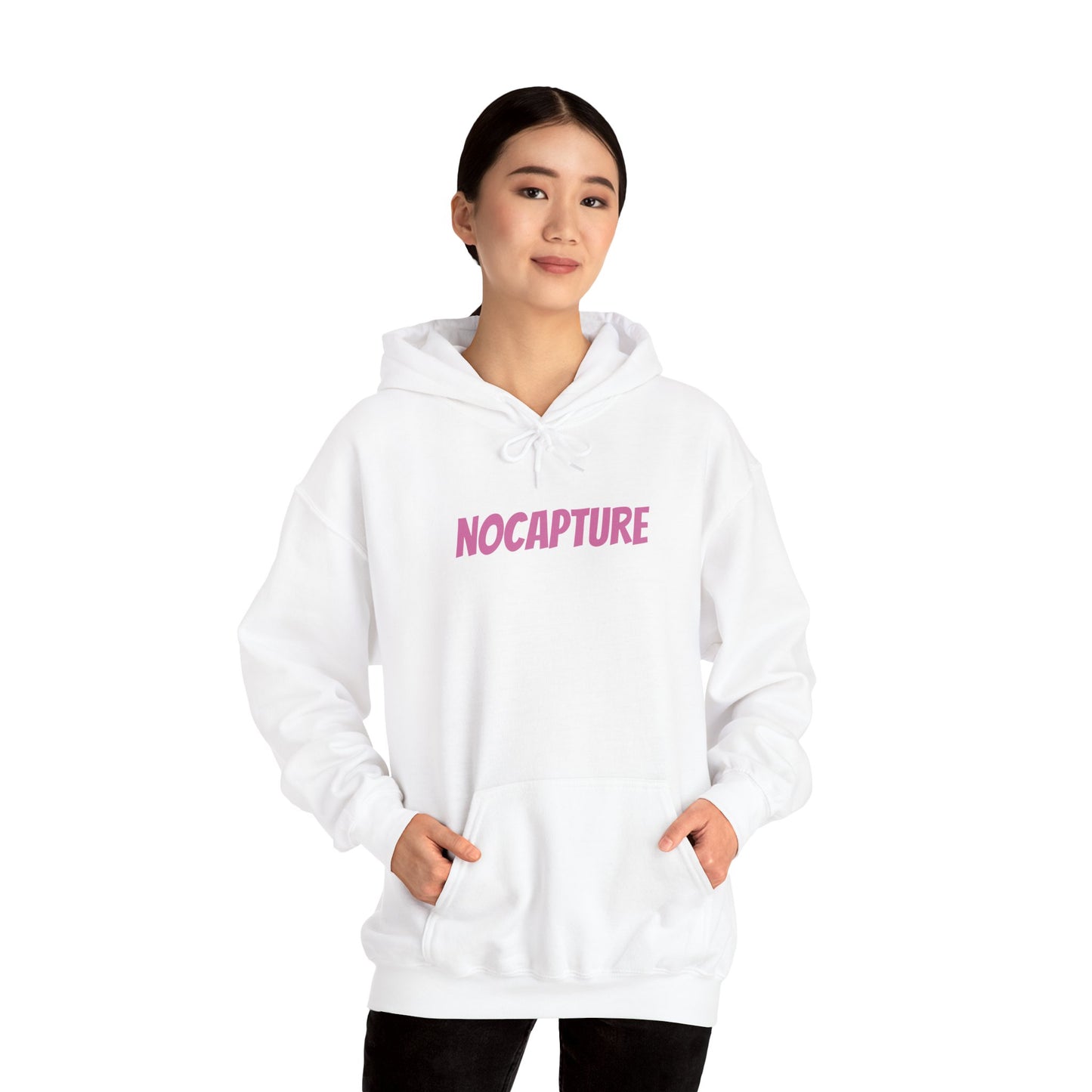 Unisex Heavy Blend™ Hooded Sweatshirt - Cozy Streetwear pink Logo front and back