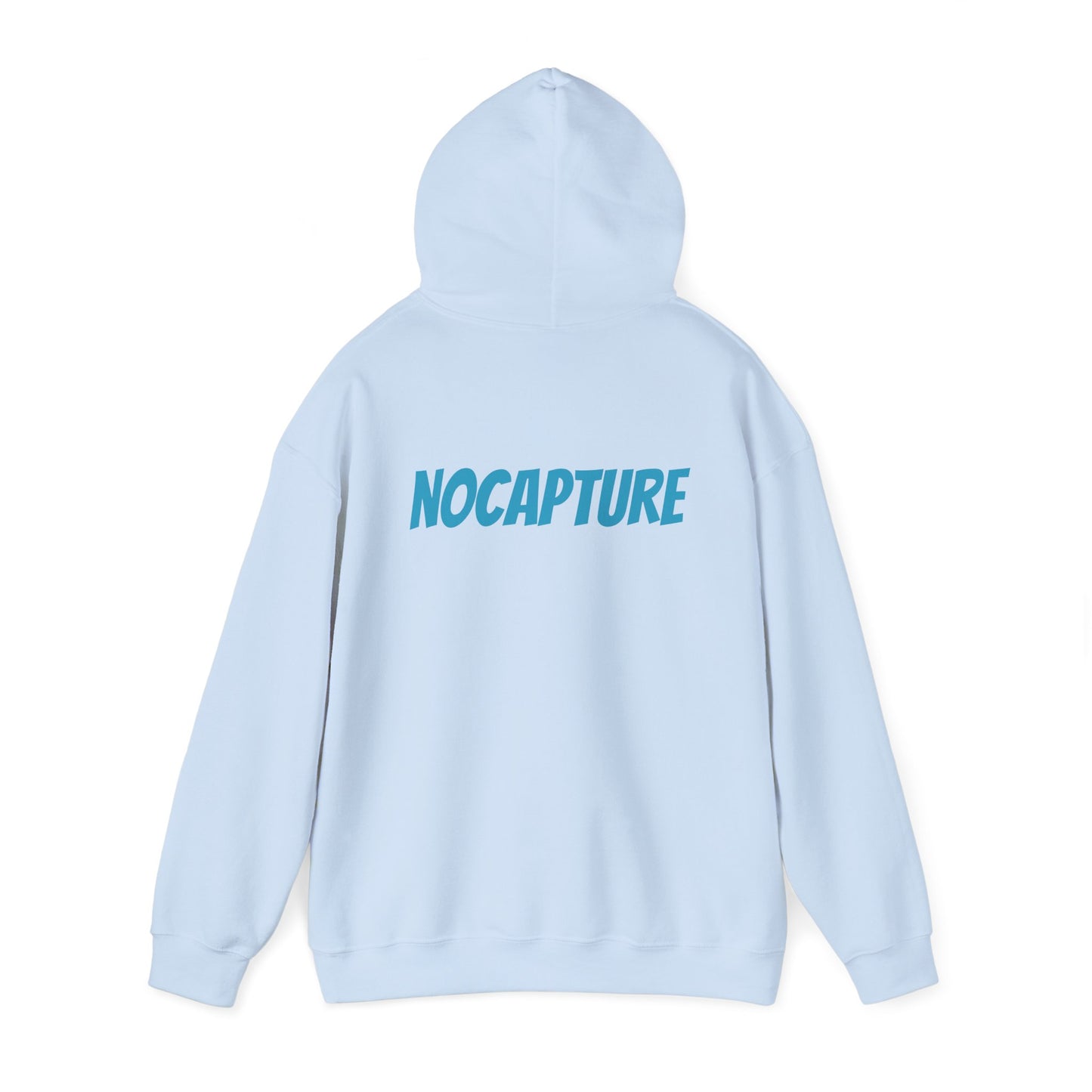 Unisex Heavy Blend™ Hooded Sweatshirt - Cozy Streetwear Baby Blue Logo front and back