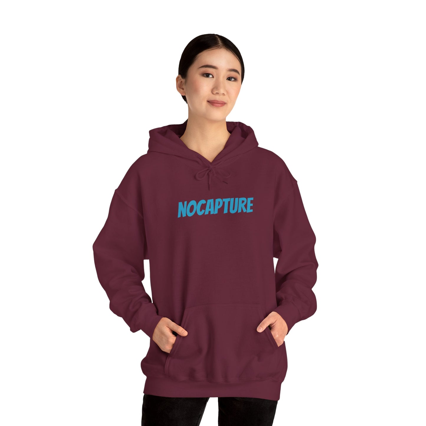 Unisex Heavy Blend™ Hooded Sweatshirt - Cozy Streetwear Baby Blue Logo front and back