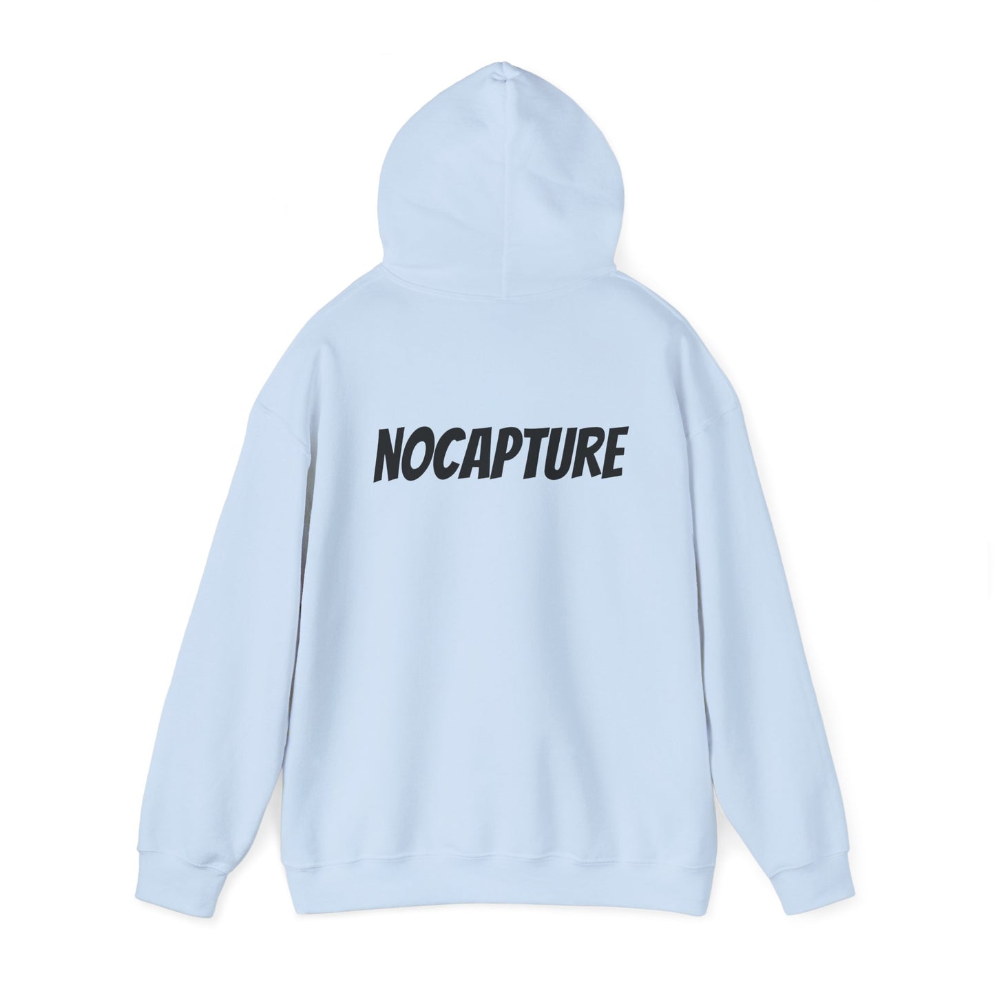 NOCAPTURE Unisex Heavy Blend™ Hooded Sweatshirt - Cozy Streetwear black Logo front and back