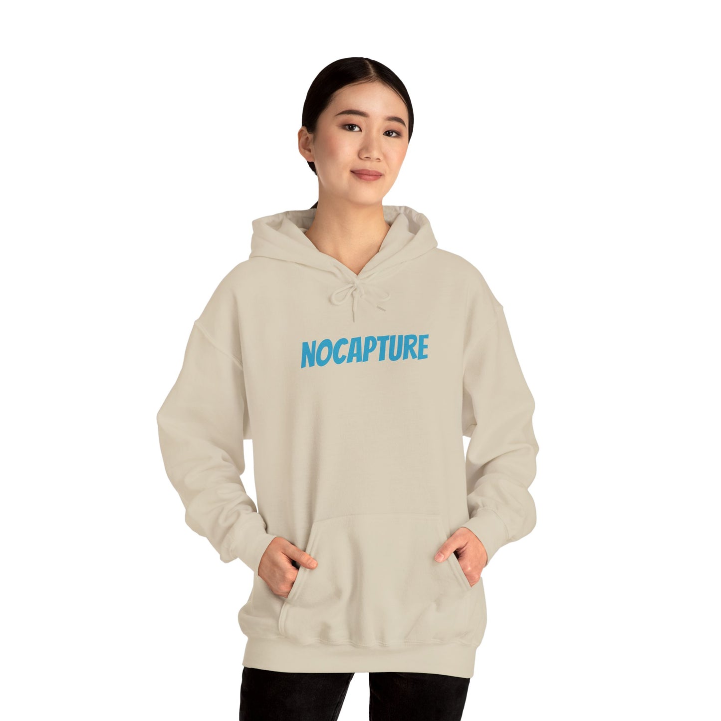 Unisex Heavy Blend™ Hooded Sweatshirt - Cozy Streetwear Baby Blue Logo front and back