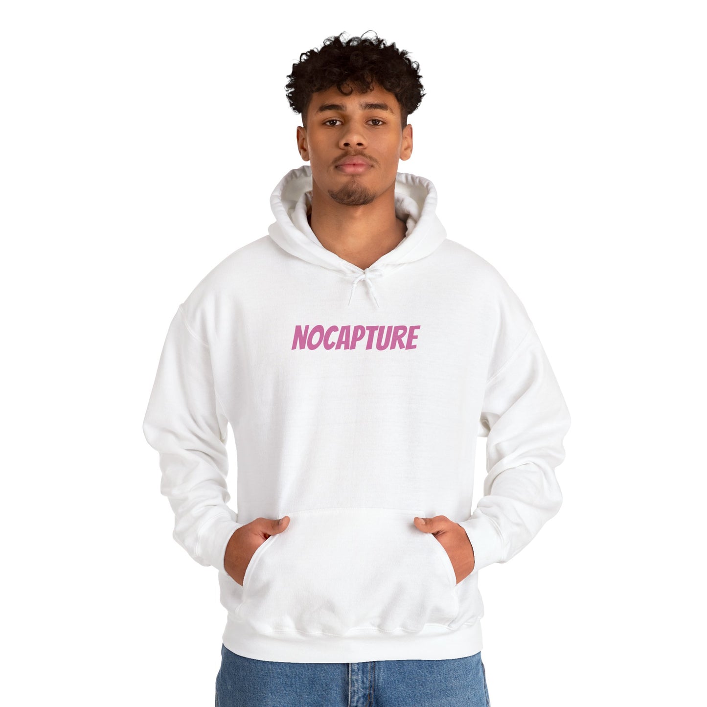 Unisex Heavy Blend™ Hooded Sweatshirt - Cozy Streetwear pink Logo front and back