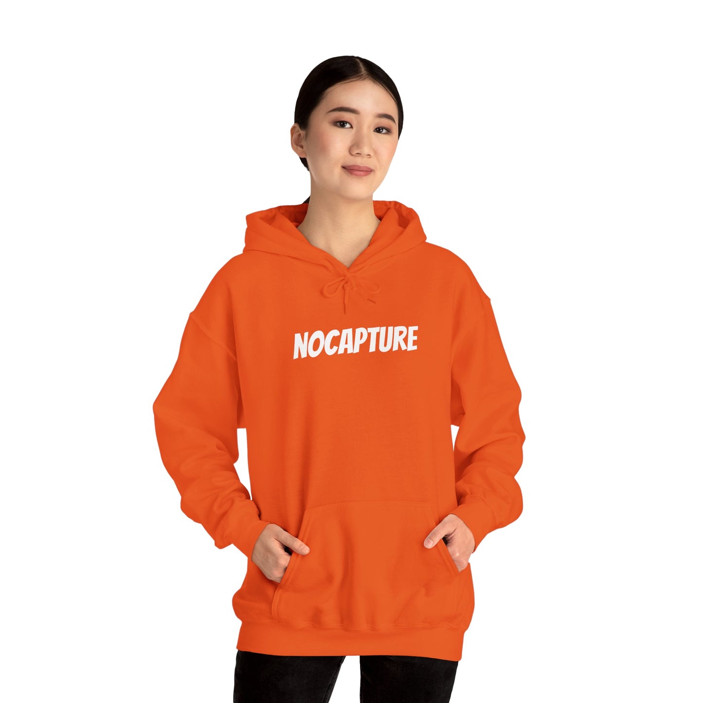 Unisex Heavy Blend™ Hooded Sweatshirt - Cozy Streetwear White Logo front and back