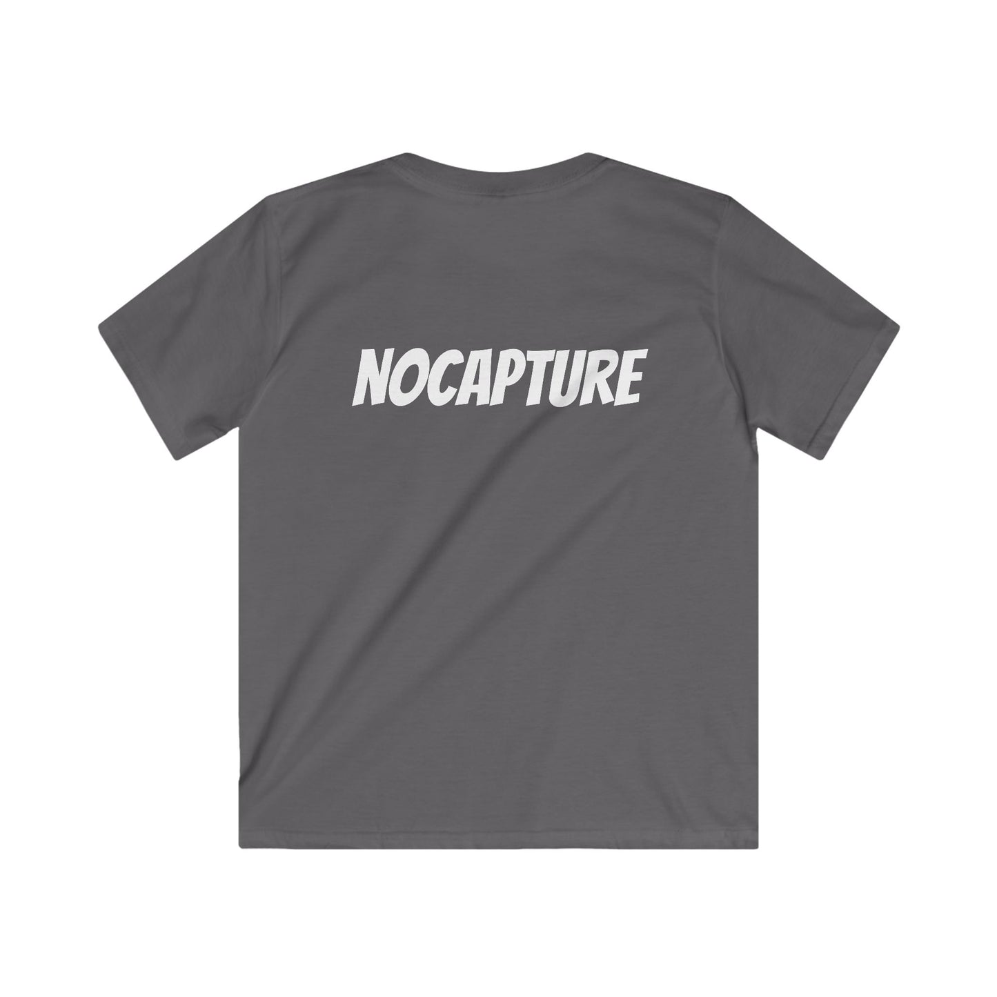 NOCAPTUR E Graphic Tee - Stylish & Comfortable Softstyle Shirt for Playtime White Front And Back Logo