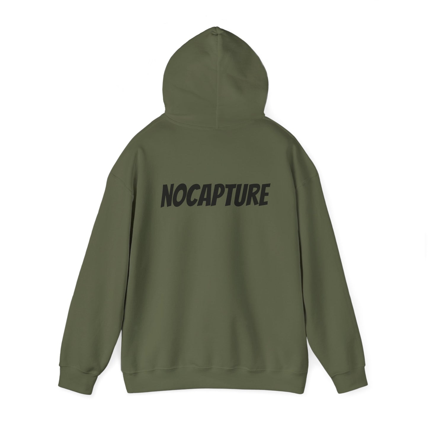 NOCAPTURE Unisex Heavy Blend™ Hooded Sweatshirt - Cozy Streetwear black Logo front and back