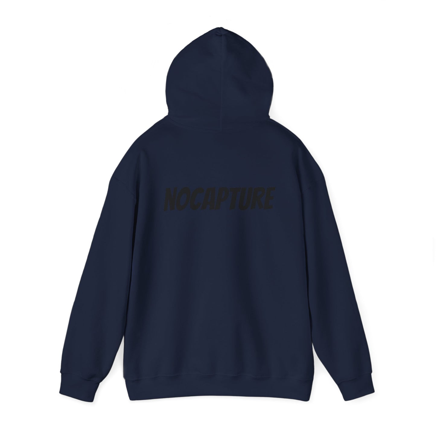 NOCAPTURE Unisex Heavy Blend™ Hooded Sweatshirt - Cozy Streetwear black Logo front and back