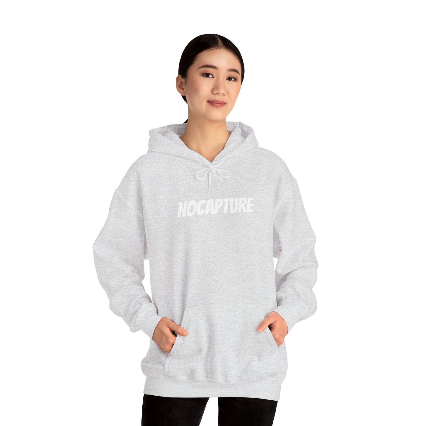 Unisex Heavy Blend™ Hooded Sweatshirt - Cozy Streetwear White Logo front and back