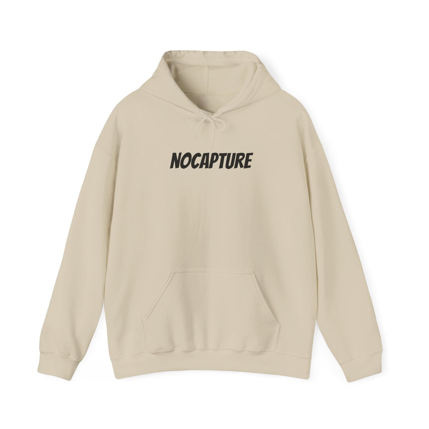NOCAPTURE Unisex Heavy Blend™ Hooded Sweatshirt - Cozy Streetwear black Logo front and back