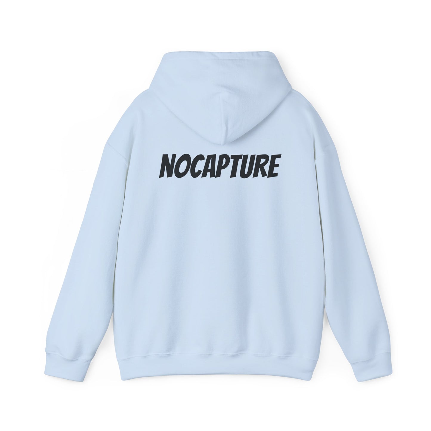 NOCAPTURE Unisex Heavy Blend™ Hooded Sweatshirt - Cozy Streetwear black Logo front and back