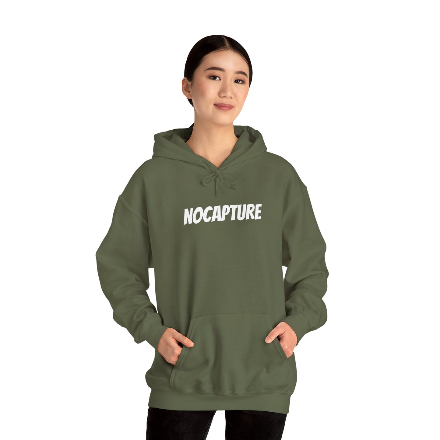 Unisex Heavy Blend™ Hooded Sweatshirt - Cozy Streetwear White Logo front and back