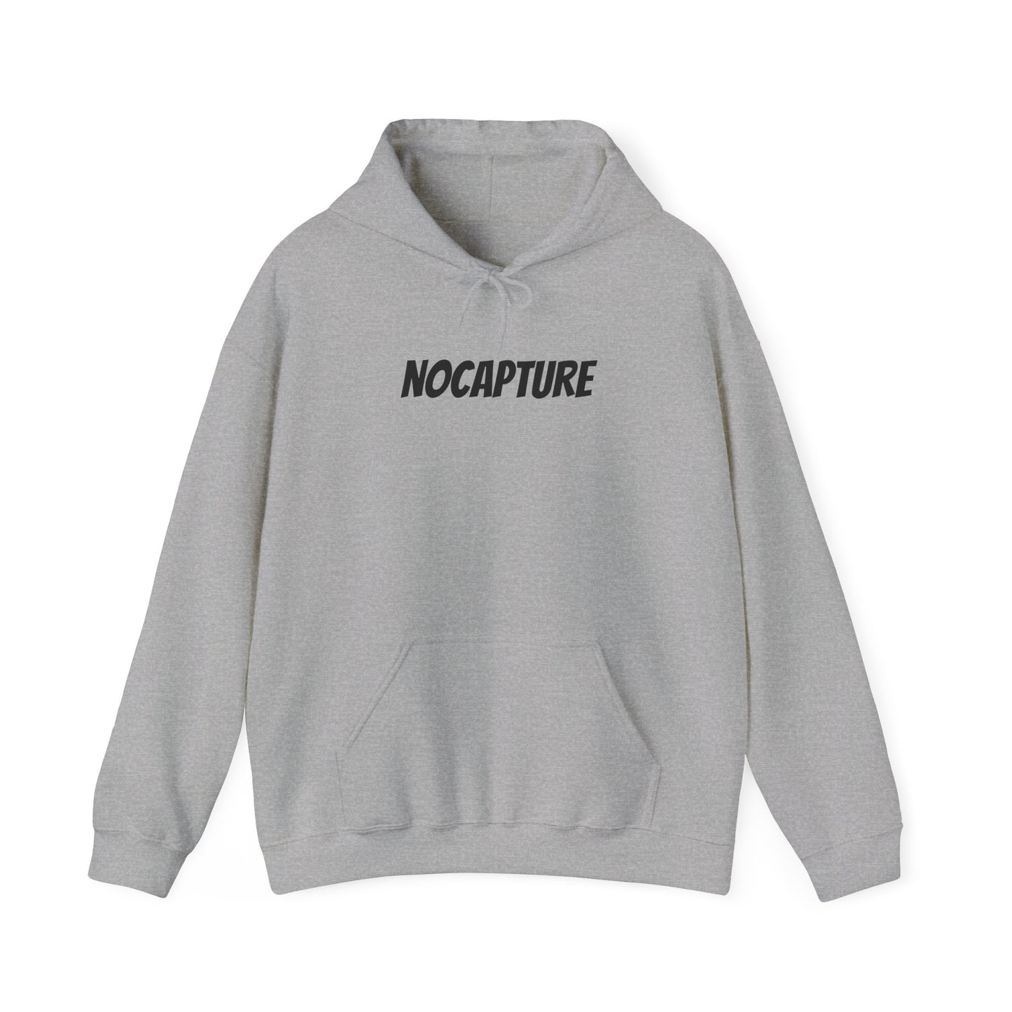 NOCAPTURE Unisex Heavy Blend™ Hooded Sweatshirt - Cozy Streetwear black Logo front and back