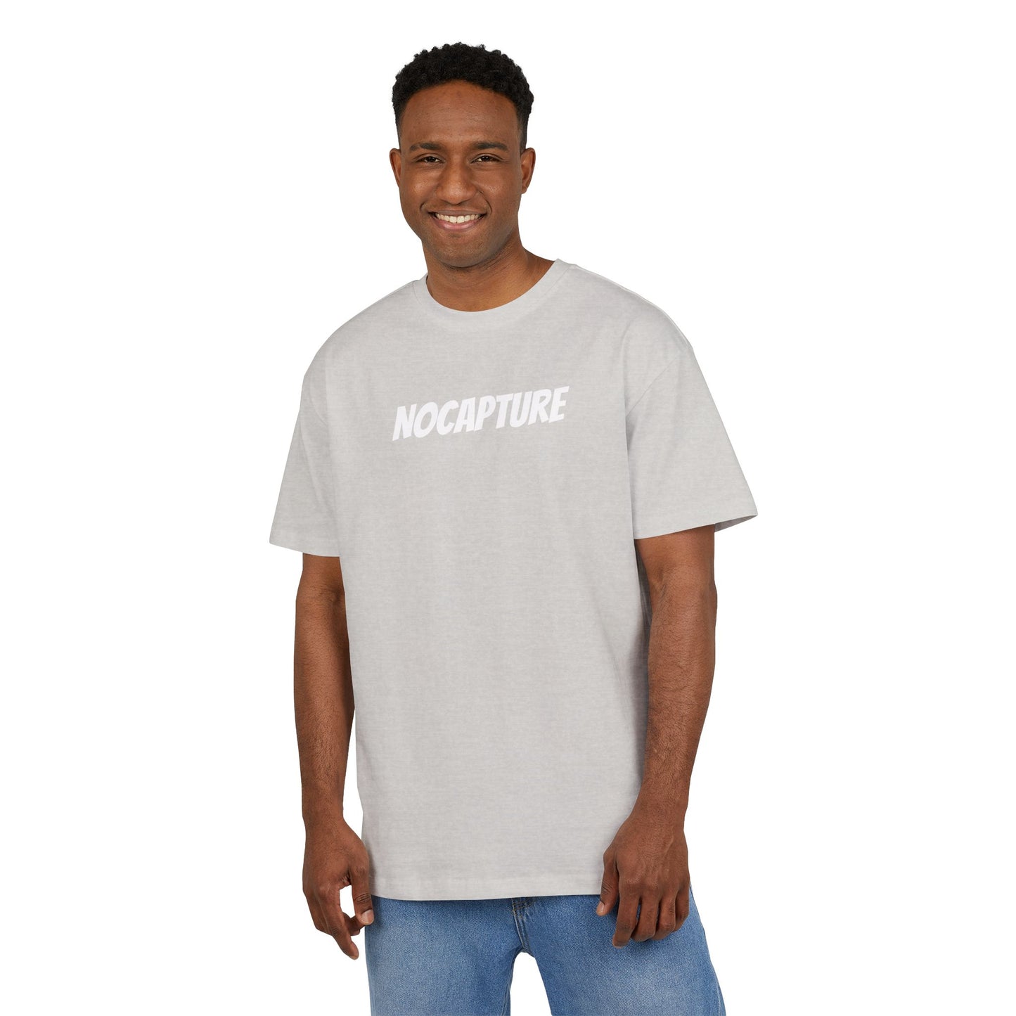Unisex Heavy Oversize Tee - Front and Back Logo White v2