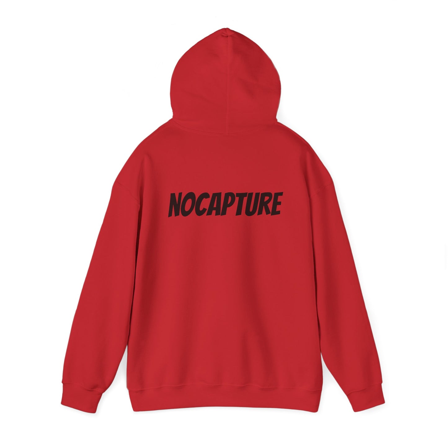 NOCAPTURE Unisex Heavy Blend™ Hooded Sweatshirt - Cozy Streetwear black Logo front and back