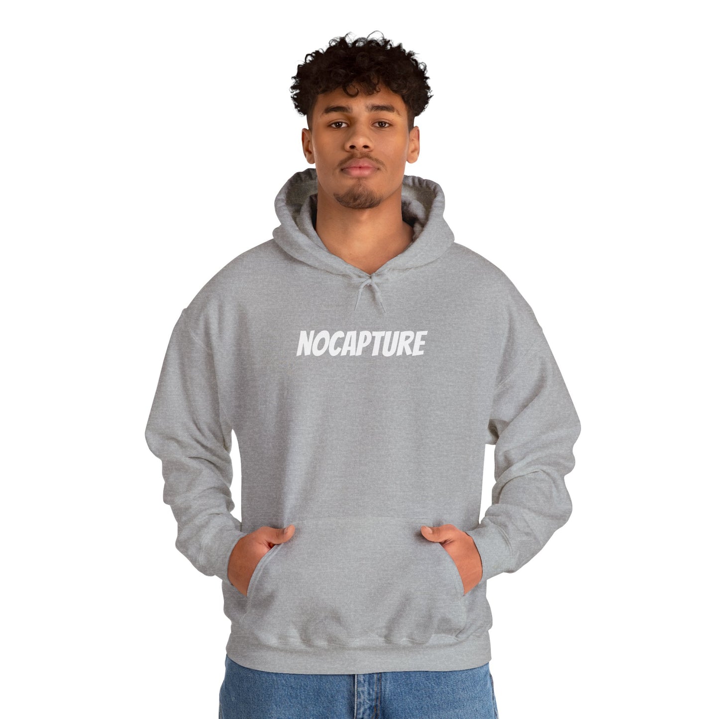 Unisex Heavy Blend™ Hooded Sweatshirt - Cozy Streetwear White Logo front and back
