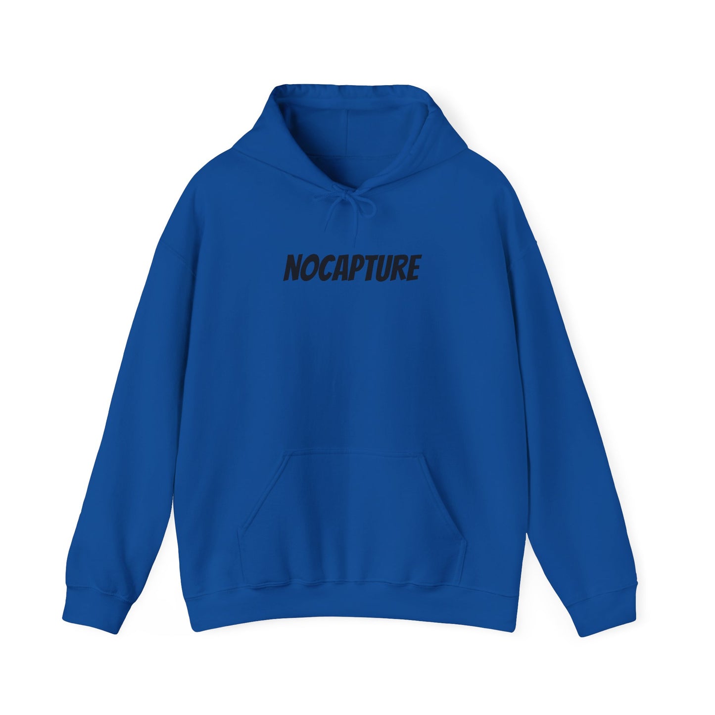 NOCAPTURE Unisex Heavy Blend™ Hooded Sweatshirt - Cozy Streetwear black Logo front and back