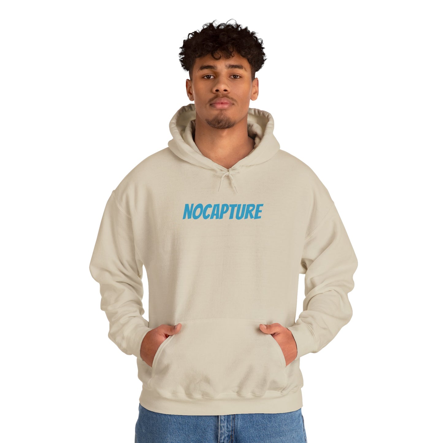 Unisex Heavy Blend™ Hooded Sweatshirt - Cozy Streetwear Baby Blue Logo front and back