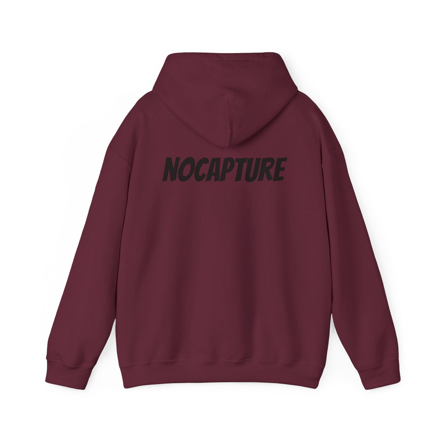 NOCAPTURE Unisex Heavy Blend™ Hooded Sweatshirt - Cozy Streetwear black Logo front and back