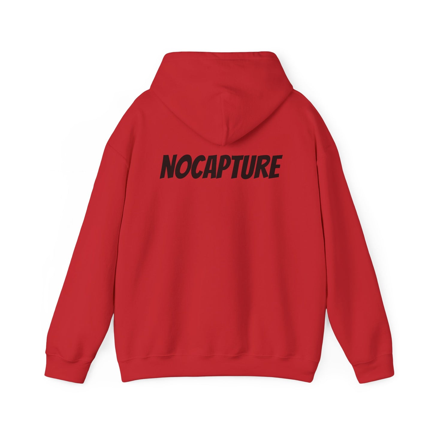 NOCAPTURE Unisex Heavy Blend™ Hooded Sweatshirt - Cozy Streetwear black Logo front and back