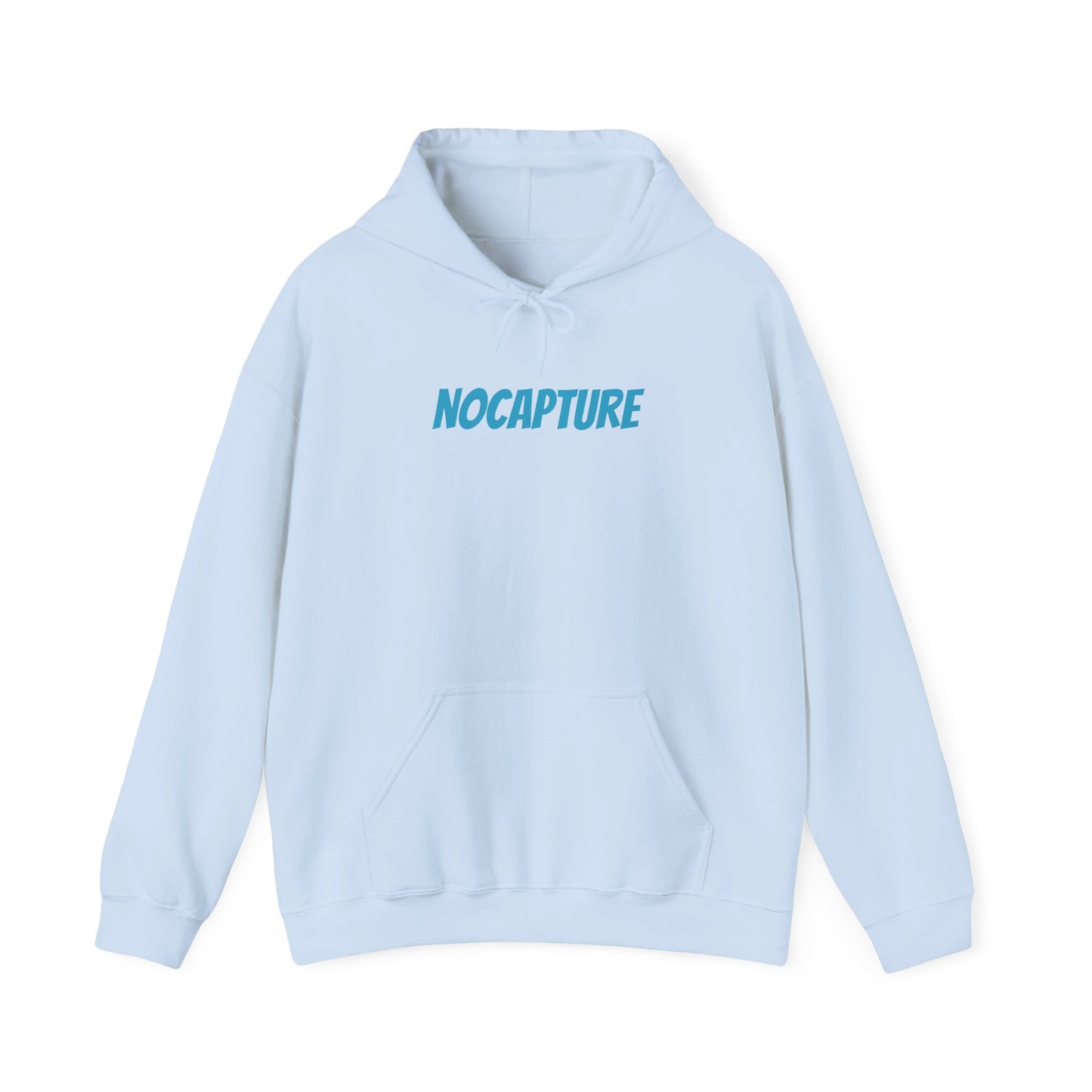 Unisex Heavy Blend™ Hooded Sweatshirt - Cozy Streetwear Baby Blue Logo front and back
