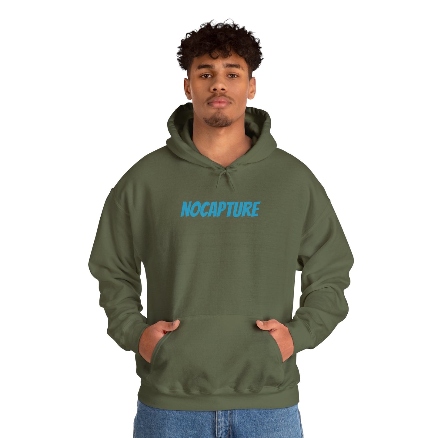 Unisex Heavy Blend™ Hooded Sweatshirt - Cozy Streetwear Baby Blue Logo front and back