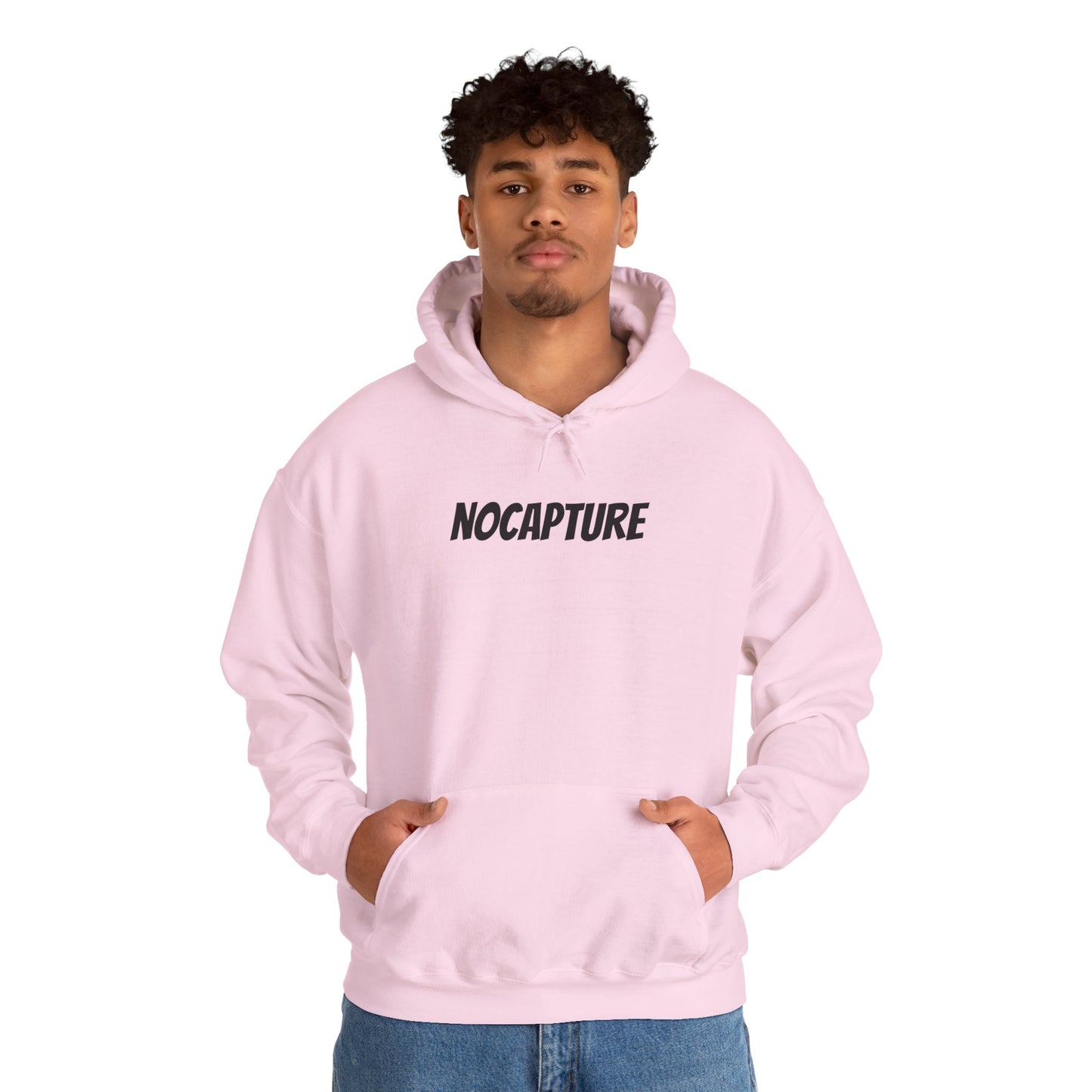 NOCAPTURE Unisex Heavy Blend™ Hooded Sweatshirt - Cozy Streetwear black Logo front and back