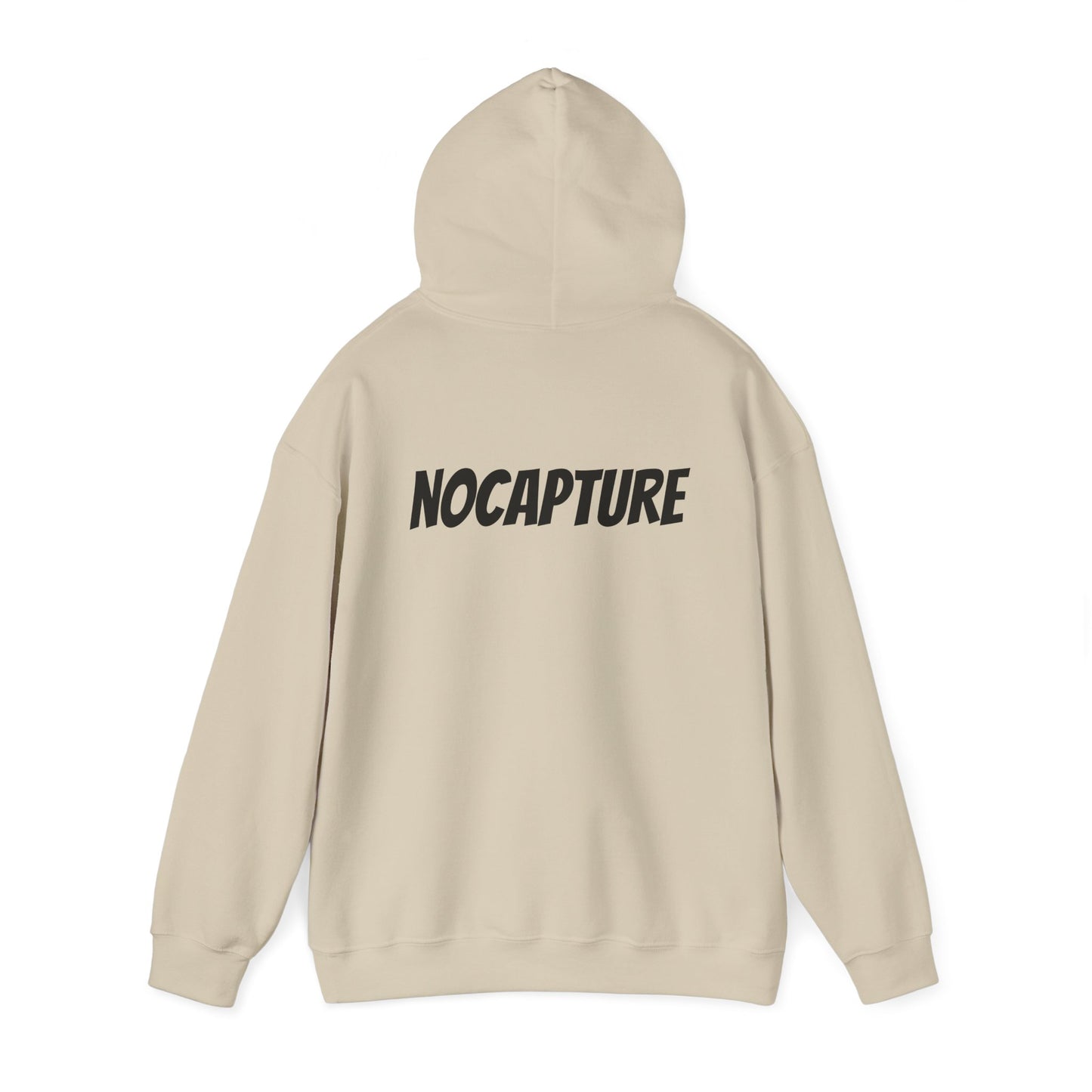 NOCAPTURE Unisex Heavy Blend™ Hooded Sweatshirt - Cozy Streetwear black Logo front and back