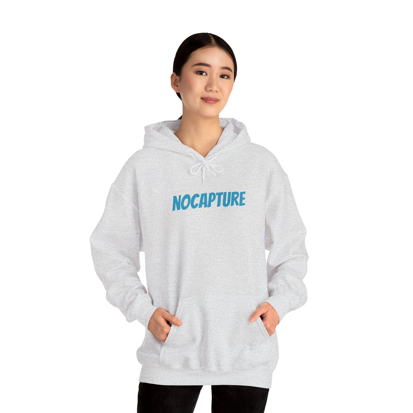 Unisex Heavy Blend™ Hooded Sweatshirt - Cozy Streetwear Baby Blue Logo front and back