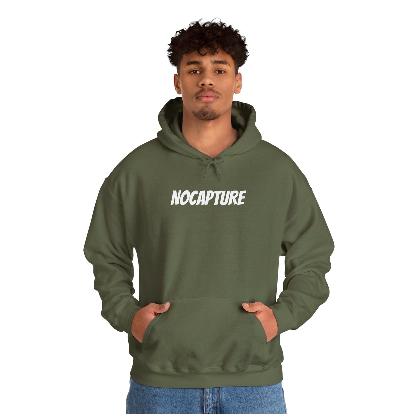 Unisex Heavy Blend™ Hooded Sweatshirt - Cozy Streetwear White Logo front and back