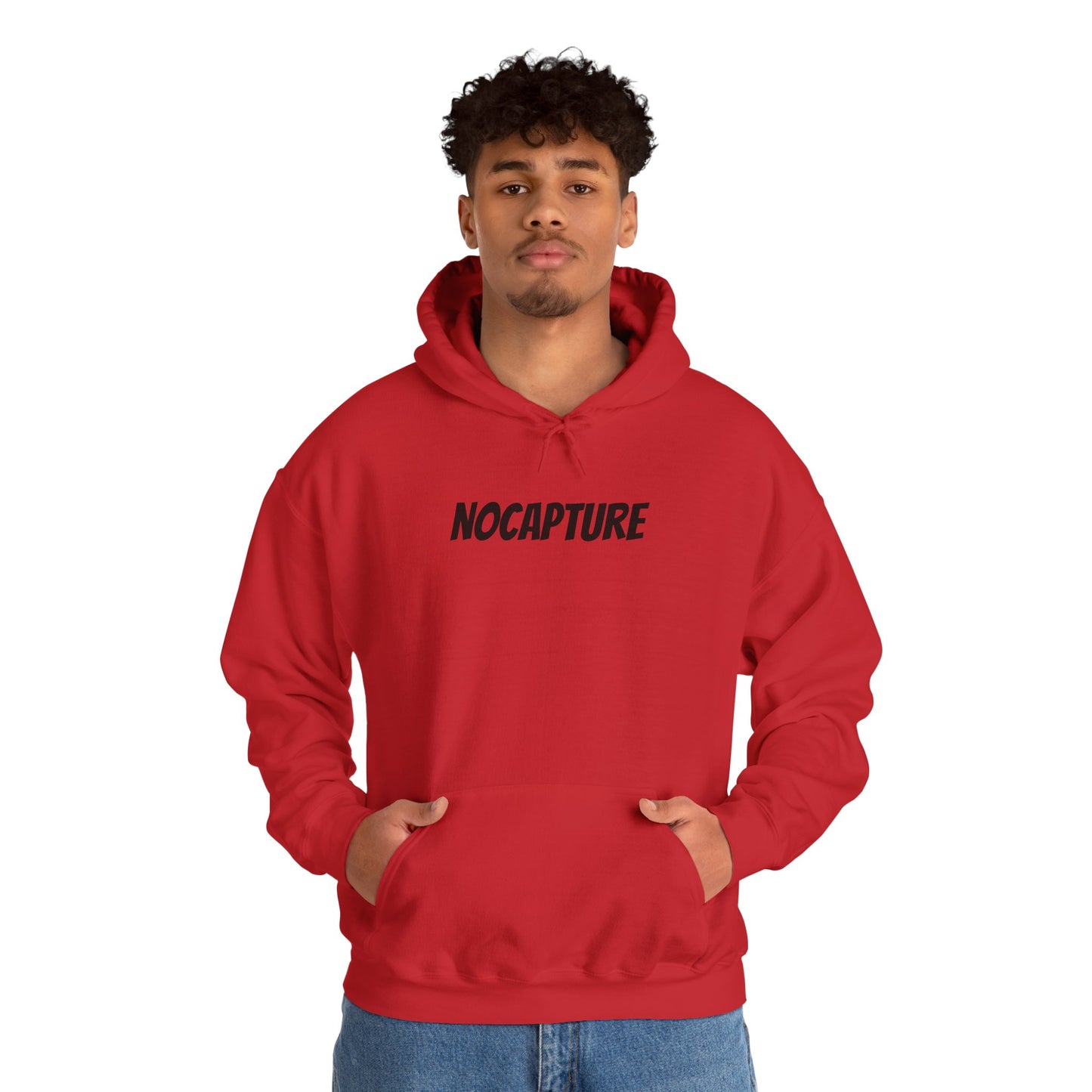 NOCAPTURE Unisex Heavy Blend™ Hooded Sweatshirt - Cozy Streetwear black Logo front and back