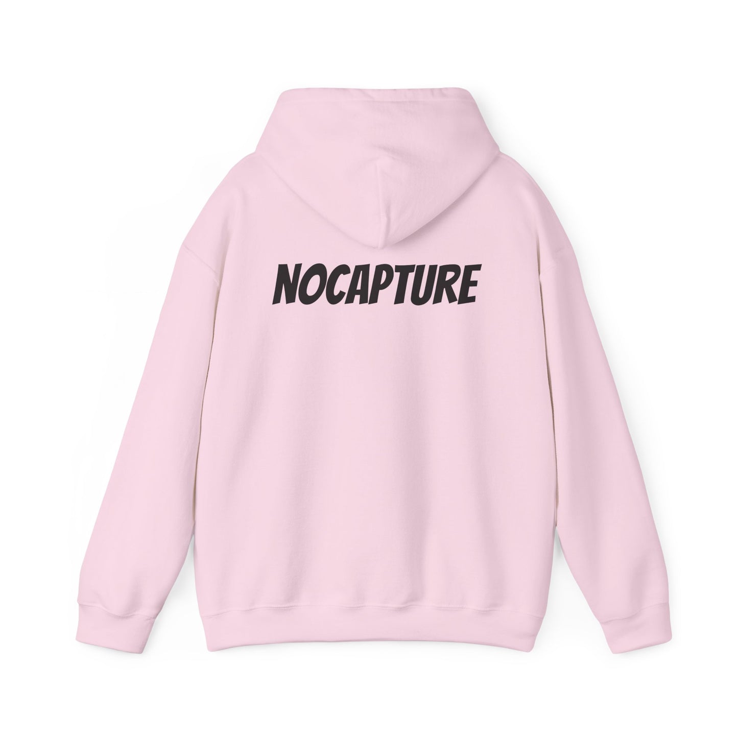 NOCAPTURE Unisex Heavy Blend™ Hooded Sweatshirt - Cozy Streetwear black Logo front and back