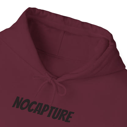 NOCAPTURE Unisex Heavy Blend™ Hooded Sweatshirt - Cozy Streetwear black Logo front and back