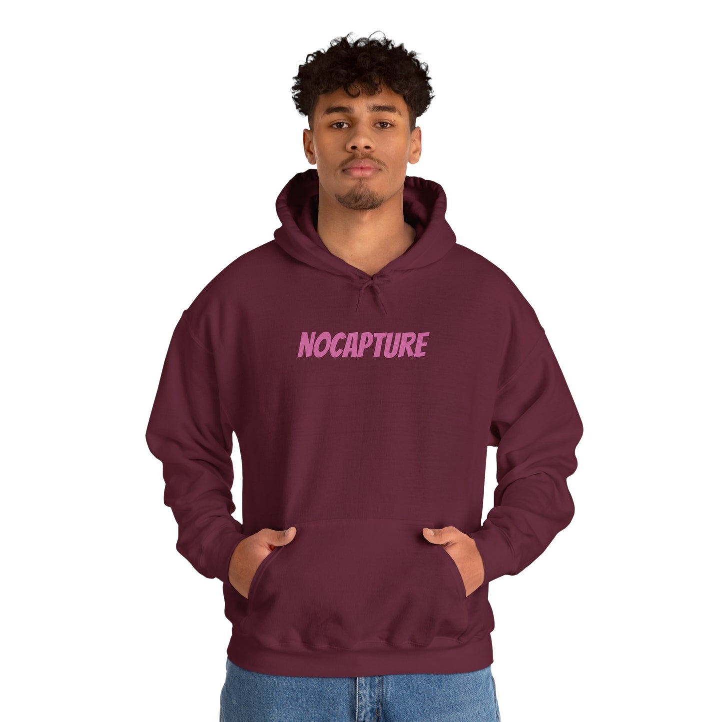 Unisex Heavy Blend™ Hooded Sweatshirt - Cozy Streetwear pink Logo front and back