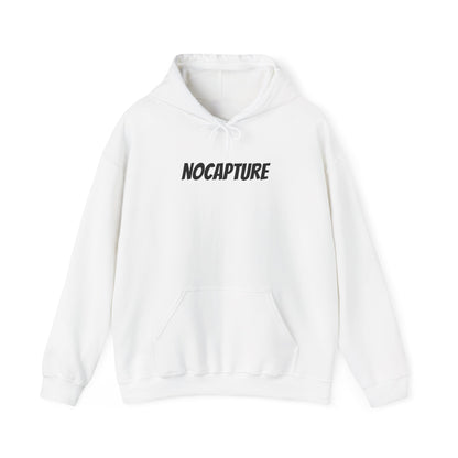 NOCAPTURE Unisex Heavy Blend™ Hooded Sweatshirt - Cozy Streetwear black Logo front and back