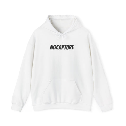 NOCAPTURE Unisex Heavy Blend™ Hooded Sweatshirt - Cozy Streetwear black Logo front and back