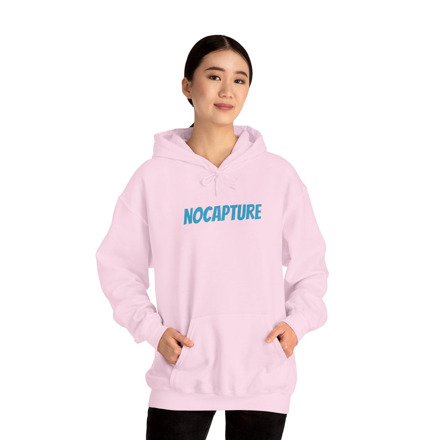 Unisex Heavy Blend™ Hooded Sweatshirt - Cozy Streetwear Baby Blue Logo front and back